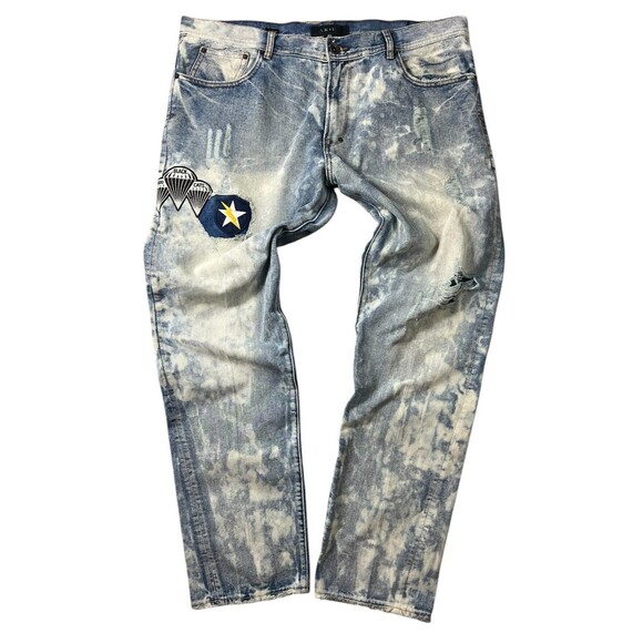 AKOO Black Cats Jeans  Men's Size 40  Delinquent Distressed  Streetwear  Hip-Hop - Picture 1 of 13